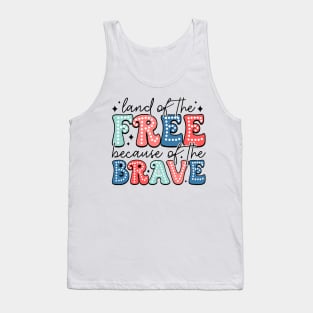 America Land Of The Free Because Of The Brave Retro Tank Top